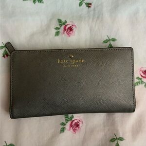 Kate Spade Metallic Gray Clutch